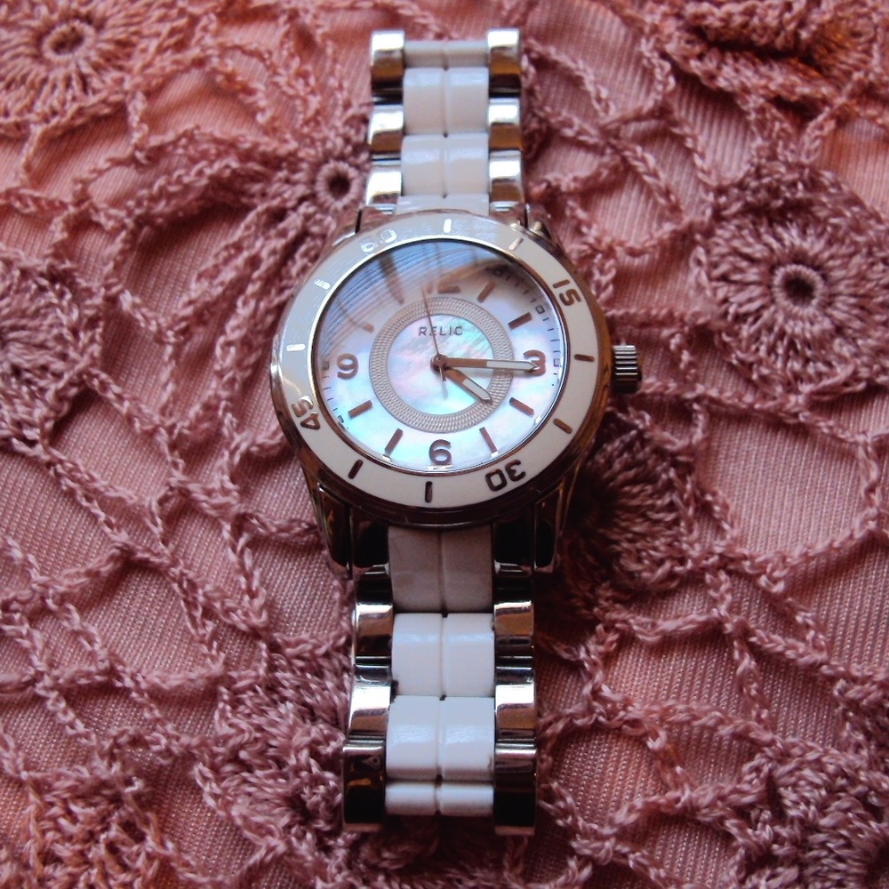 Relic Stainless Mother of Pearl Watch